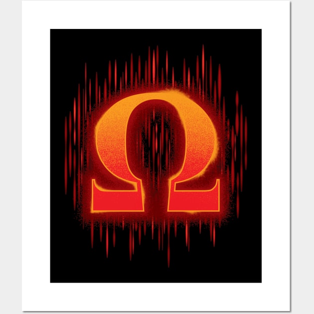 Greek Omega - Orangey Red Wall Art by DCLawrenceUK